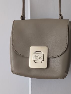 Lacoste Taupe Crossbody with Gold-Tone Clasp
